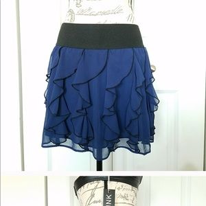 Dark blue ruffle skirt